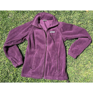 Columbia Women's Size‎ Small Full Zip Fleece Jacket Sweater Purple Front Zip